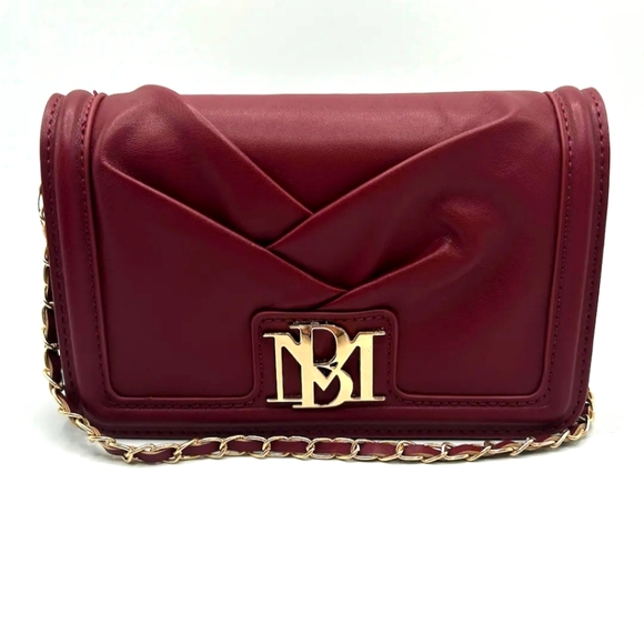 Badgley Mischka red wine pleated Crossbody purse NWT - Picture 6 of 13